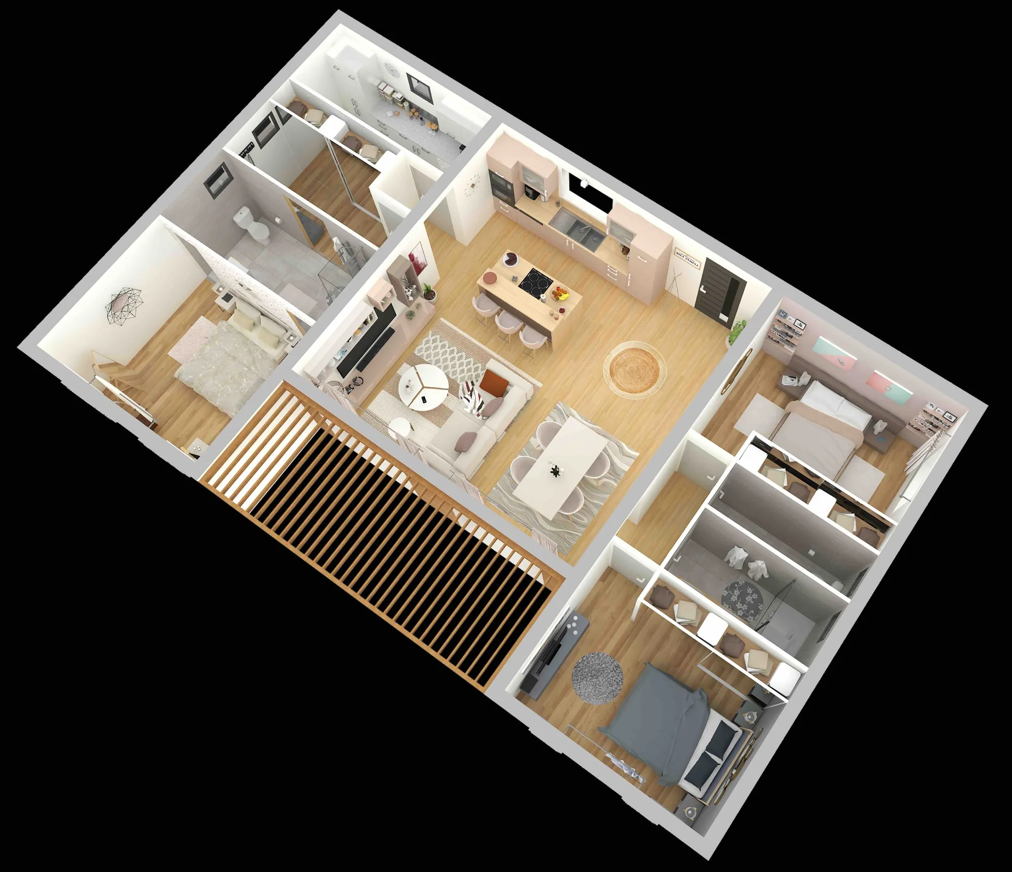 Plan du modèle Camélia, 118 m² habitables