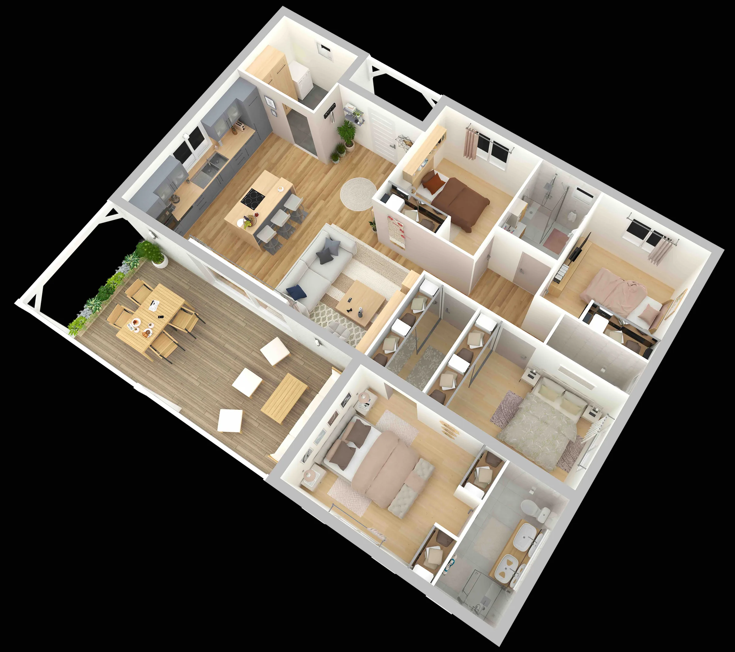 Plan du modèle Cannelle, 142 m² habitables